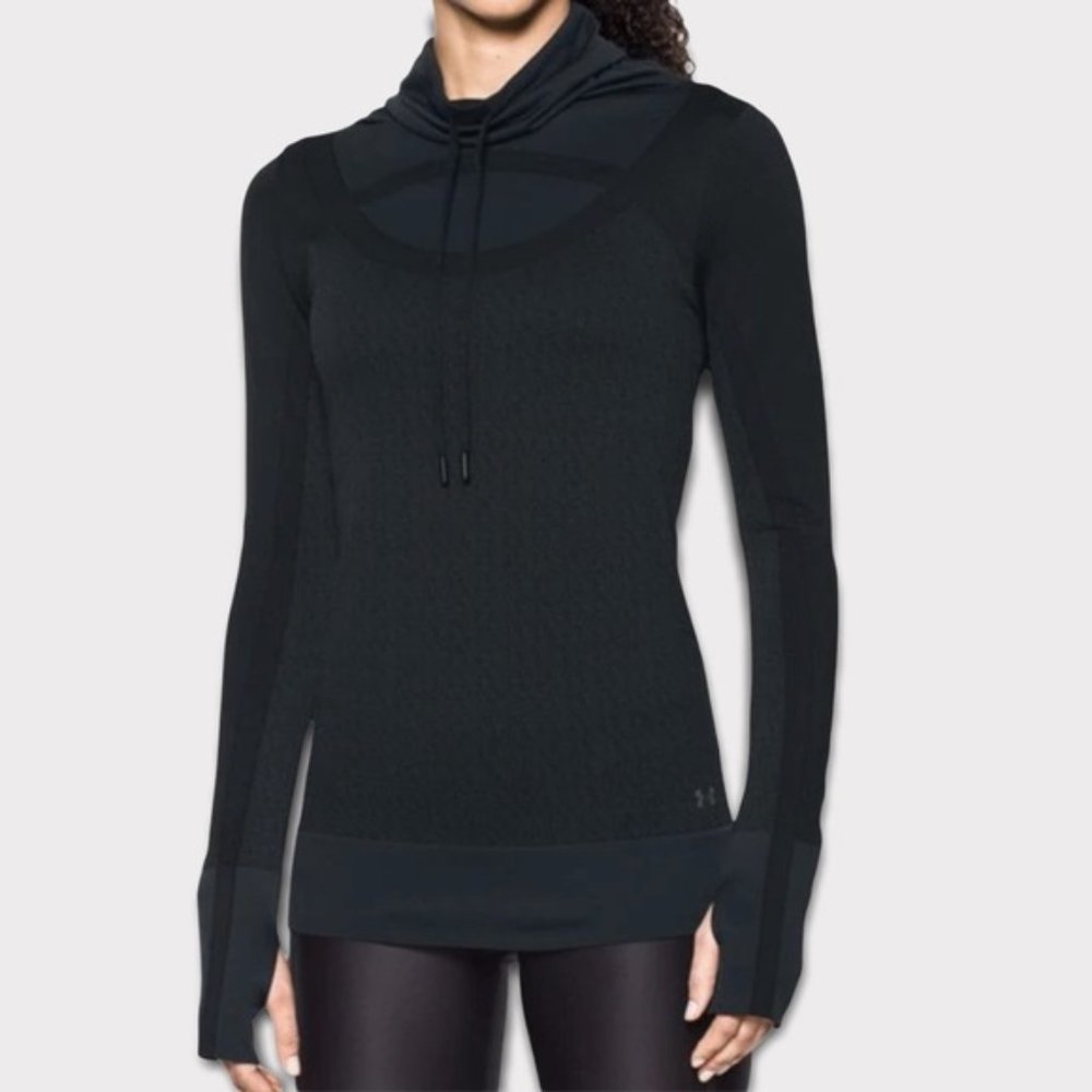 Under Armour Threadborne Black Fitted Heatgear Fu… - image 1